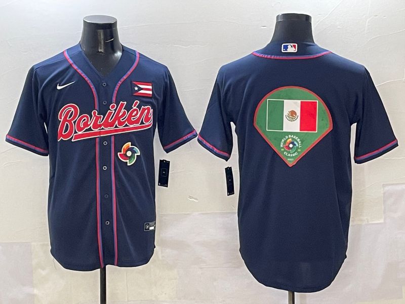 Men Puerto Rico Blank Blue Joint Name 2025 Nike MLB Jersey style 13